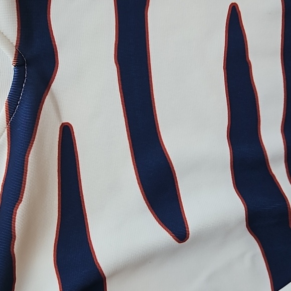 Boston Proper White Navy Brown Animal Stripe Print Bodycon Dress S NWOT - Picture 5 of 7